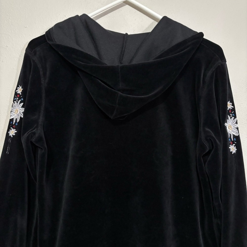 Y2K Vintage Embroidered Velvet Floral Track Sweater Top Size Medium Style & Co. - Picture 13 of 14